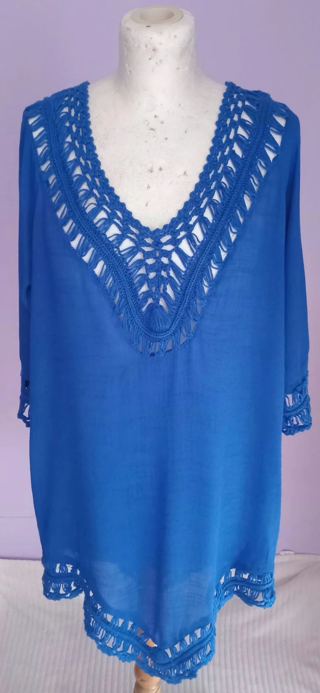 Tunique femme bleue bohème Taille M